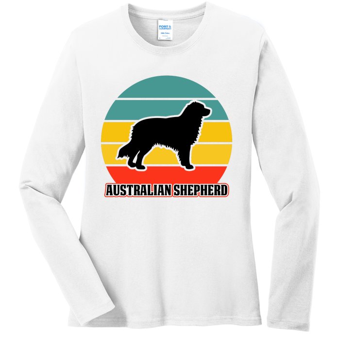 Australian Shepherd Dog Lover Graphic Ladies Long Sleeve Shirt