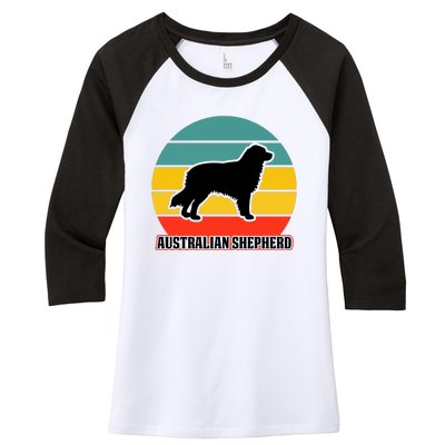 Australian Shepherd Dog Lover Graphic Women's Tri-Blend 3/4-Sleeve Raglan Shirt