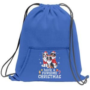 Australian Shepherd Dogs Merry Day Have A Pawsome Christmas Gift Sweatshirt Cinch Pack Bag