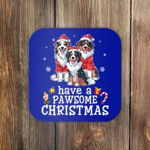 Australian Shepherd Dogs Merry Day Have A Pawsome Christmas Gift Coaster