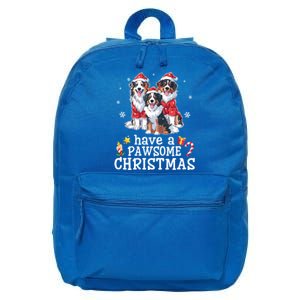 Australian Shepherd Dogs Merry Day Have A Pawsome Christmas Gift 16 in Basic Backpack