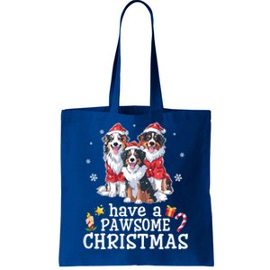 Australian Shepherd Dogs Merry Day Have A Pawsome Christmas Gift Tote Bag