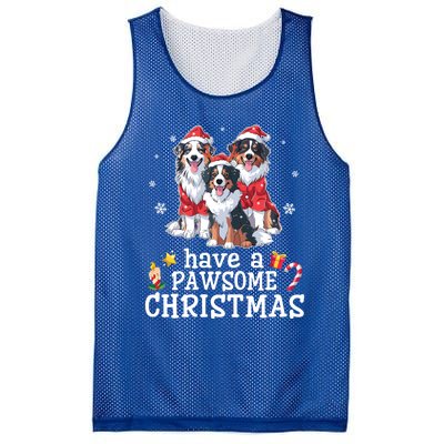 Australian Shepherd Dogs Merry Day Have A Pawsome Christmas Gift Mesh Reversible Basketball Jersey Tank