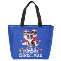 Australian Shepherd Dogs Merry Day Have A Pawsome Christmas Gift Zip Tote Bag