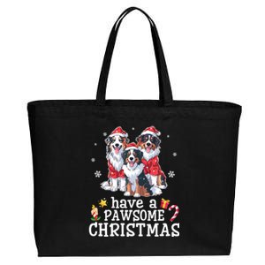 Australian Shepherd Dogs Merry Day Have A Pawsome Christmas Gift Cotton Canvas Jumbo Tote