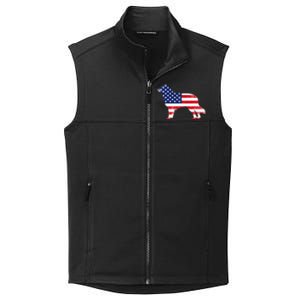 Australian Shepherd Dog Dad Mom Silhouette American Flag Collective Smooth Fleece Vest