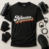 Atlanta Soccer Distressed Retro Baseball Script 404 United Cooling Performance Crew T-Shirt