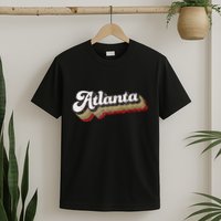 Atlanta Soccer Distressed Retro Baseball Script 404 United T-Shirt