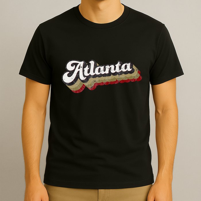 Atlanta Soccer Distressed Retro Baseball Script 404 United T-Shirt