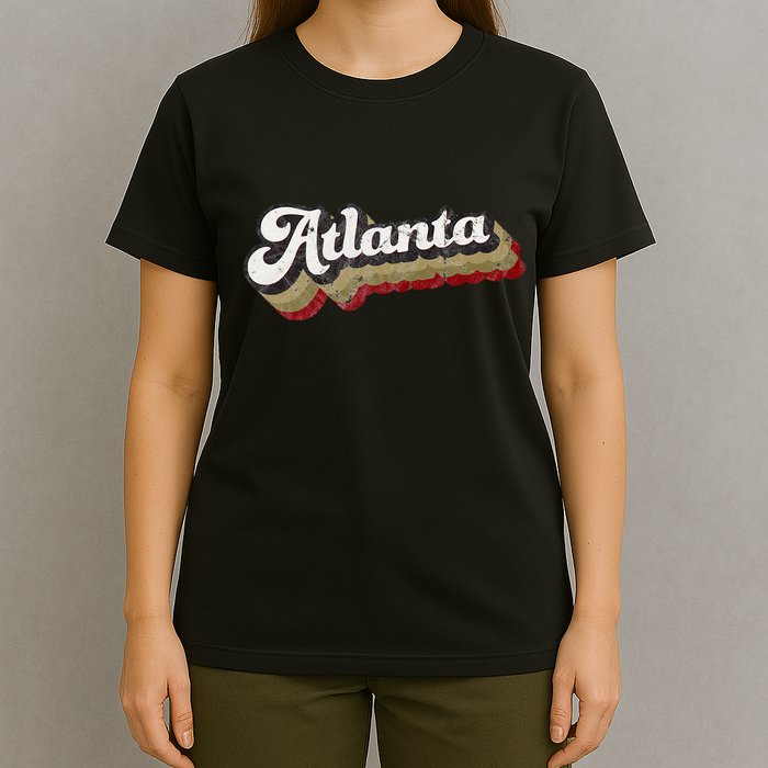 Atlanta Soccer Distressed Retro Baseball Script 404 United T-Shirt