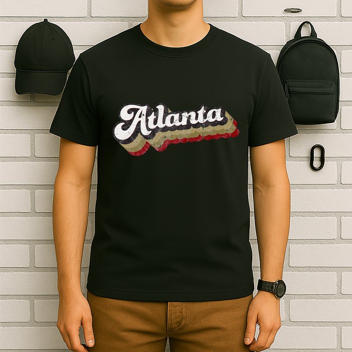 Atlanta Soccer Distressed Retro Baseball Script 404 United T-Shirt