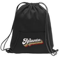 Atlanta Soccer Distressed Retro Baseball Script 404 United Sweatshirt Cinch Pack Bag