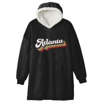 Atlanta Soccer Distressed Retro Baseball Script 404 United Hooded Wearable Blanket