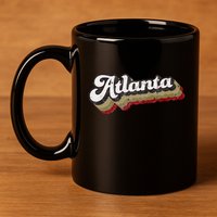 Atlanta Soccer Distressed Retro Baseball Script 404 United 11oz C Handle Ceramic Mug