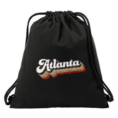 Atlanta Soccer Distressed Retro Baseball Script 404 United Drawstring Bag