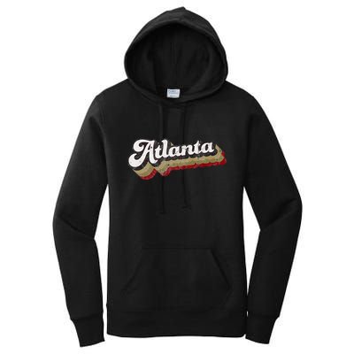 Atlanta Soccer Distressed Retro Baseball Script 404 United Women's Pullover Hoodie