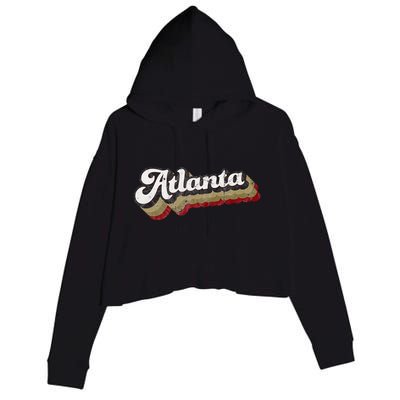 Atlanta Soccer Distressed Retro Baseball Script 404 United Crop Fleece Hoodie
