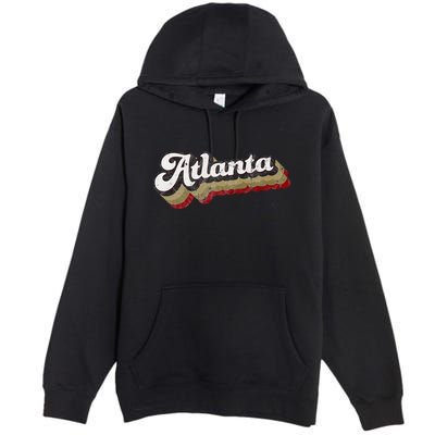Atlanta Soccer Distressed Retro Baseball Script 404 United Premium Pullover Hoodie