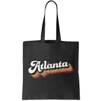 Atlanta Soccer Distressed Retro Baseball Script 404 United Tote Bag