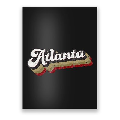 Atlanta Soccer Distressed Retro Baseball Script 404 United Poster