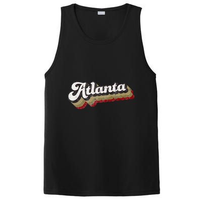 Atlanta Soccer Distressed Retro Baseball Script 404 United PosiCharge Competitor Tank