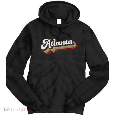 Atlanta Soccer Distressed Retro Baseball Script 404 United Tie Dye Hoodie