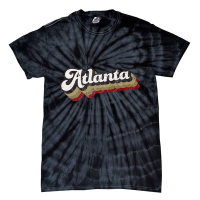 Atlanta Soccer Distressed Retro Baseball Script 404 United Tie-Dye T-Shirt