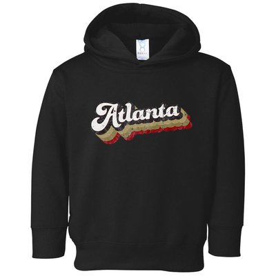 Atlanta Soccer Distressed Retro Baseball Script 404 United Toddler Hoodie