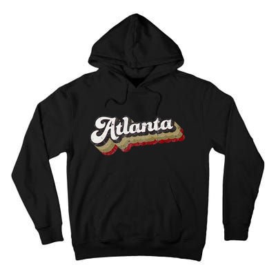 Atlanta Soccer Distressed Retro Baseball Script 404 United Tall Hoodie