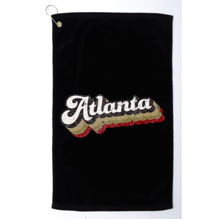 Atlanta Soccer Distressed Retro Baseball Script 404 United Golf Towel