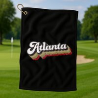 Atlanta Soccer Distressed Retro Baseball Script 404 United Golf Towel