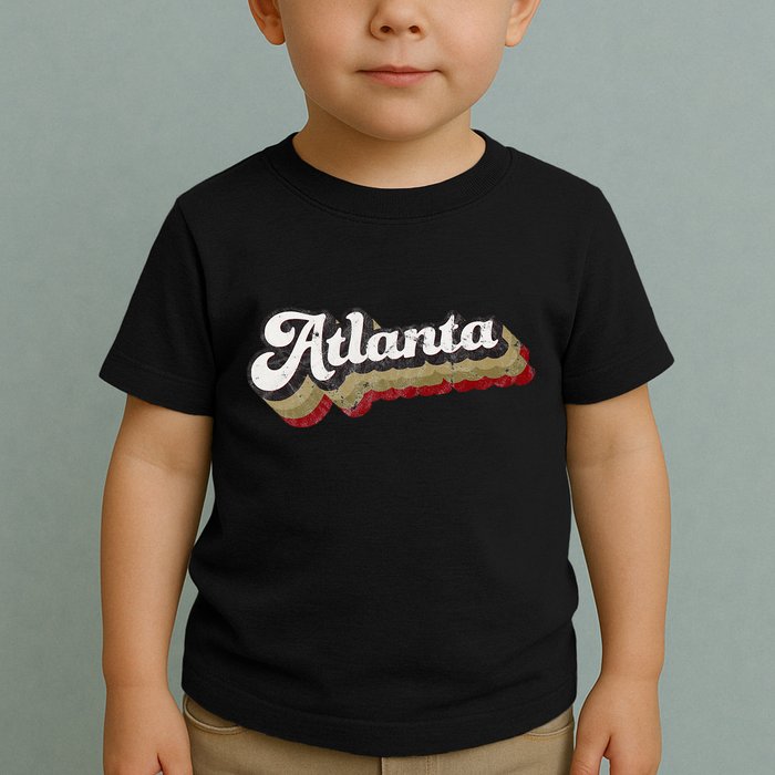 Atlanta Soccer Distressed Retro Baseball Script 404 United Toddler T-Shirt
