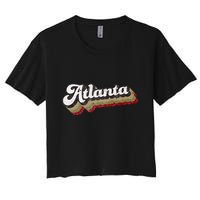 Atlanta Soccer Distressed Retro Baseball Script 404 United Crop Top