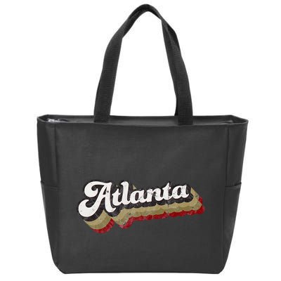 Atlanta Soccer Distressed Retro Baseball Script 404 United Zip Tote Bag