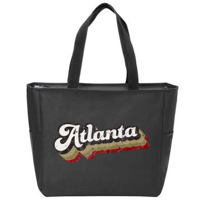 Atlanta Soccer Distressed Retro Baseball Script 404 United Zip Tote Bag