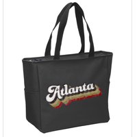 Atlanta Soccer Distressed Retro Baseball Script 404 United Zip Tote Bag