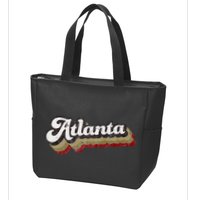Atlanta Soccer Distressed Retro Baseball Script 404 United Zip Tote Bag