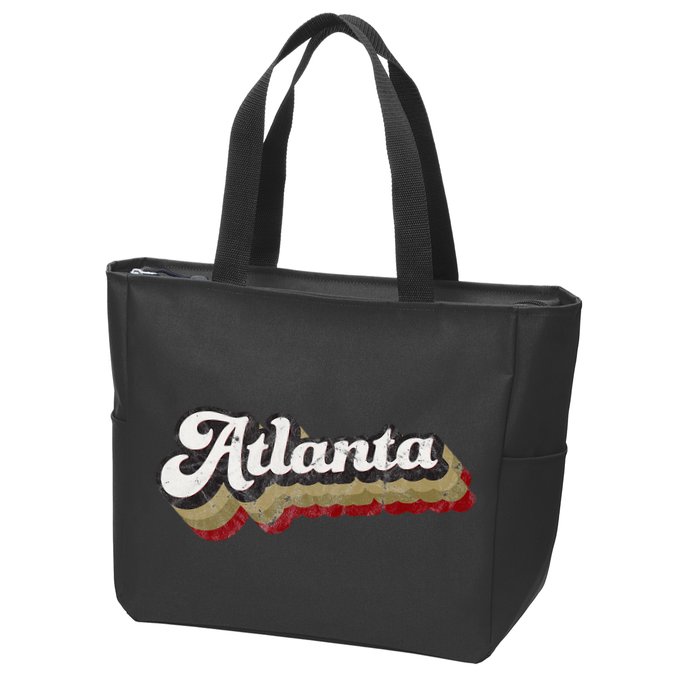 Atlanta Soccer Distressed Retro Baseball Script 404 United Zip Tote Bag