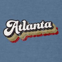 Atlanta Soccer Distressed Retro Baseball Script 404 United Garment-Dyed Sweatshirt
