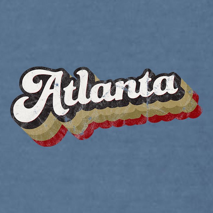 Atlanta Soccer Distressed Retro Baseball Script 404 United Garment-Dyed Sweatshirt