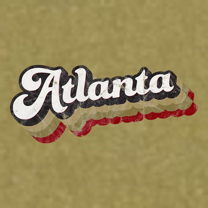 Atlanta Soccer Distressed Retro Baseball Script 404 United Garment-Dyed Women's Muscle Tee