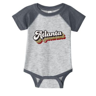 Atlanta Soccer Distressed Retro Baseball Script 404 United Infant Baby Jersey Bodysuit