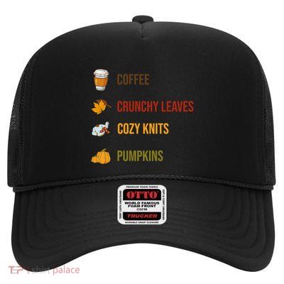 Autumn Season Essentials Graphic High Crown Mesh Back Trucker Hat