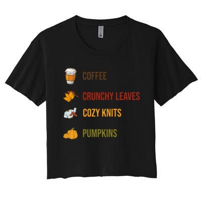 Autumn Season Essentials Graphic Women's Crop Top Tee