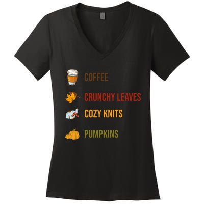 Autumn Season Essentials Graphic Women's V-Neck T-Shirt