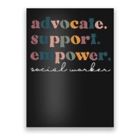 Advocate Support Empower Groovy Social Worker Graduation MSW Poster