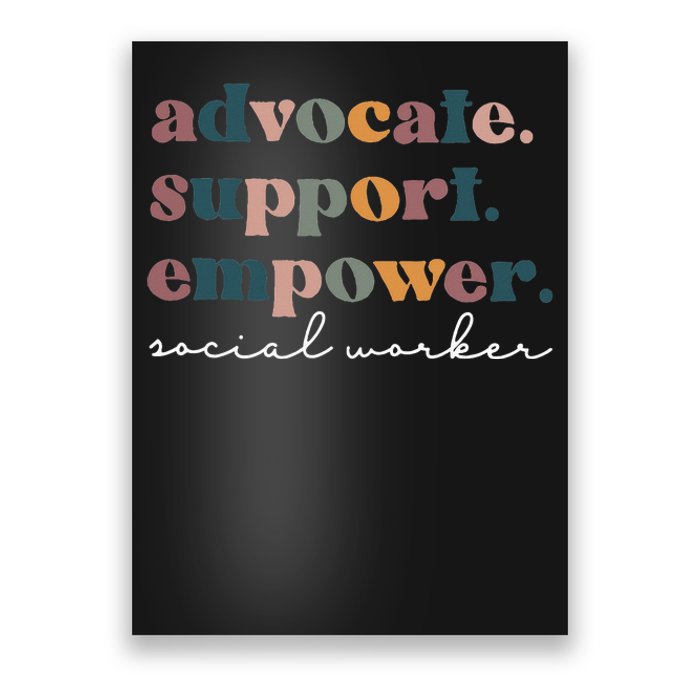 Advocate Support Empower Groovy Social Worker Graduation MSW Poster