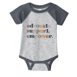 Advocate Support Empower Groovy Social Worker Graduation MSW Infant Baby Jersey Bodysuit