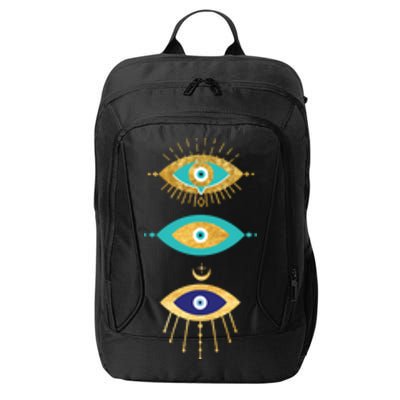 All Seeing Evil Eyes Yellow Eyelashes Curse Protection Gift City Backpack