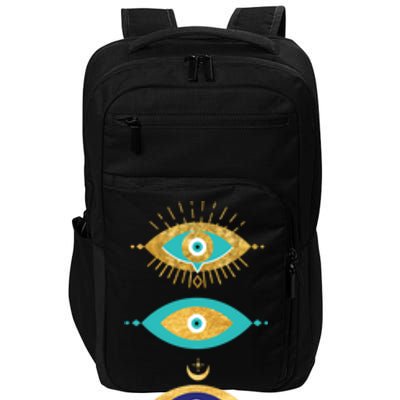 All Seeing Evil Eyes Yellow Eyelashes Curse Protection Gift Impact Tech Backpack